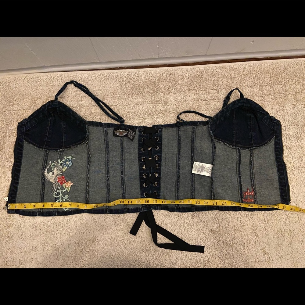 Harley-Davidson Dark Blue Denim Crop Top - Picture 9 of 9